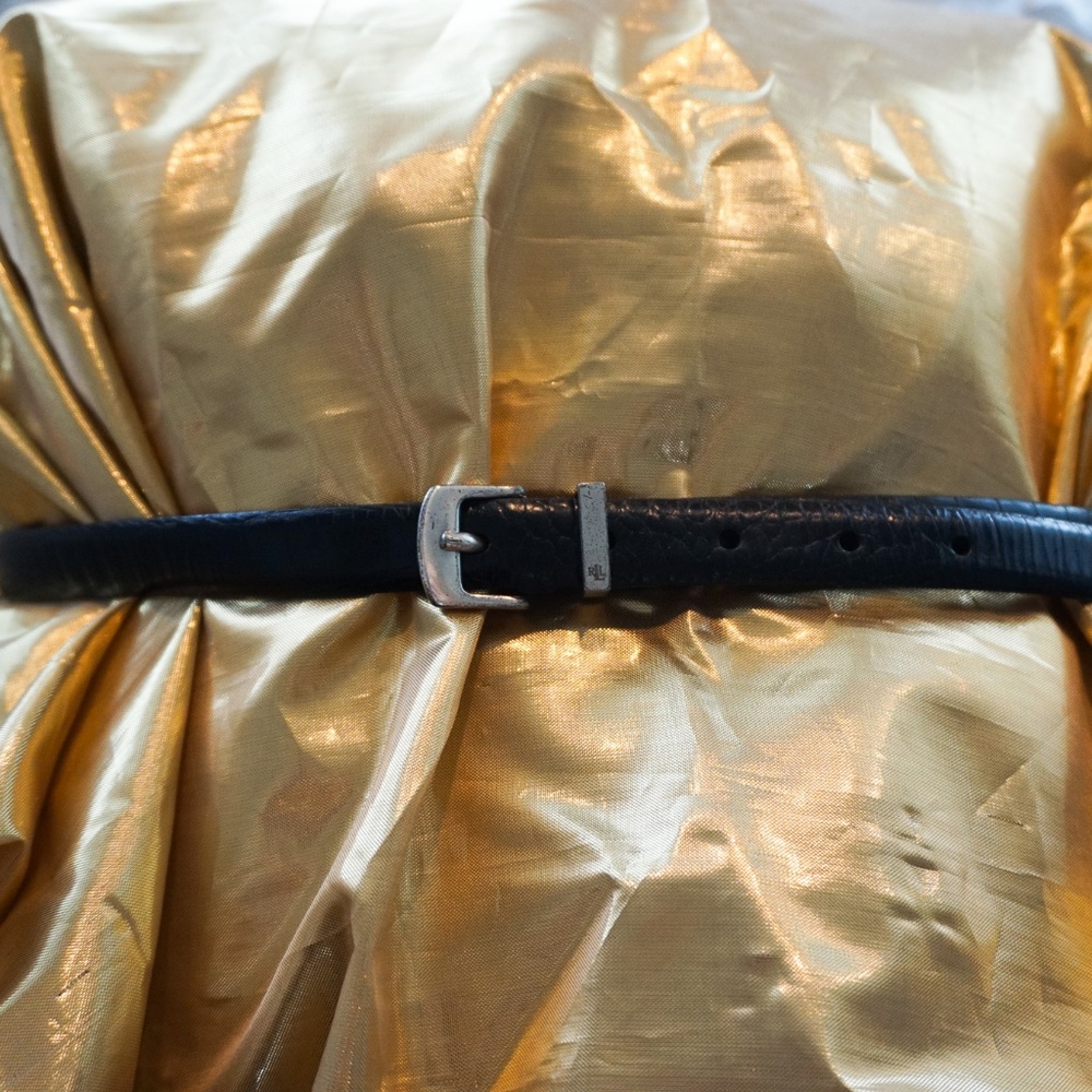 Ralph Lauren Black Leather Skinny Belt